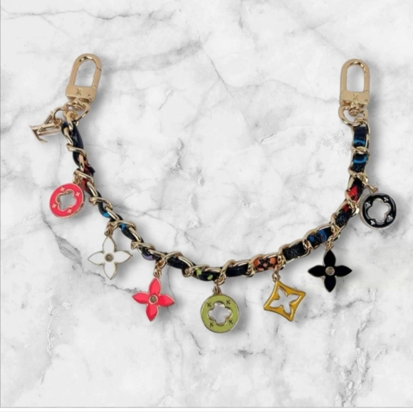 Fashion Elegant Gold and Multicolor Charm Key Holder 12 Inch - Picture 2 of 4